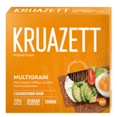 Хлебцы KRUAZETT мультизлаковые тонкие, 200 г, картинная коробка