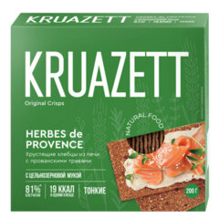 Хлебцы KRUAZETT с прованскими травами, ржано-пшеничные, тонкие, 200 г, картонная коробка