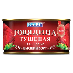 Тушенка из говядины БАРС &laquo;Экстра&raquo;, 325 г, жестяная банка