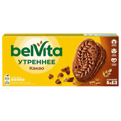 Печенье витаминизированное BELVITA "Утреннее" с какао, 225 г