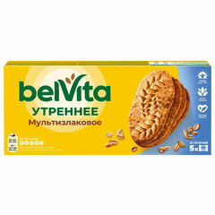 Печенье витаминизированное BELVITA "Утреннее" со злаковыми хлопьями, 225 г