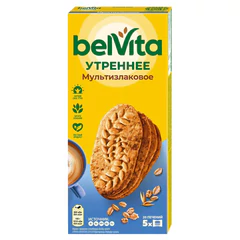 Печенье витаминизированное BELVITA "Утреннее" со злаковыми хлопьями, 225 г
