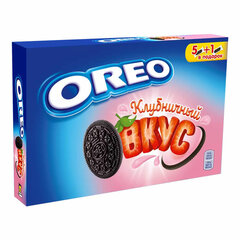 Печенье OREO с какао и начинкой с клубничным вкусом, 228 г