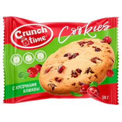 Печенье сдобное Cookies CRUNCH TIME с клюквой, 14 шт. по 50 г в шоубоксе