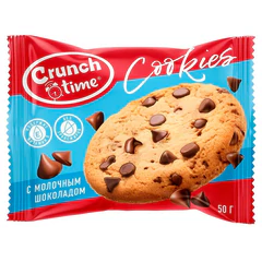 Печенье сдобное Cookies CRUNCH TIME с кусочками шоколада, 14 шт. по 50 г в шоубоксе