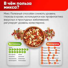 Ореховая смесь сушеная NARMAK "МИКС Полезный" с тыквенными семечками, ягодами годжи, 500 г