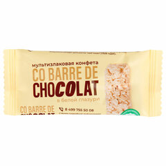 Конфеты мультизлаковые CO BARRE DE CHOCOLAT с белой глазурью, 135 г