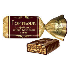 Грильяж в глазури ФАБРИКА ИМ. КРУПСКОЙ на основе арахиса и фундука, 1000 г