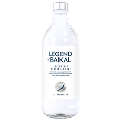 Вода ГАЗИРОВАННАЯ питьевая LEGEND OF BAIKAL 0,5 л, стеклянная бутылка