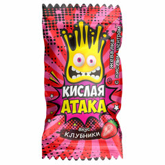 Конфета жевательная КИСЛАЯ АТАКА с кислым центром, ассорти 3 вкусов, 4,5 г