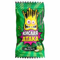 Конфета жевательная КИСЛАЯ АТАКА с кислым центром, ассорти 3 вкусов, 4,5 г