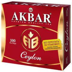 Чай АКБАР &laquo;Ceylon&raquo; черный цейлонский, 100 пакетиков по 2 г