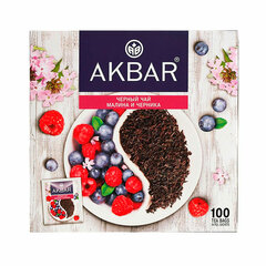 Чай АКБАР &laquo;Малина и черника&raquo; черный, 100 пакетиков в конвертах по 1,5 г