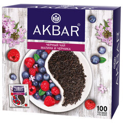 Чай АКБАР &laquo;Малина и черника&raquo; черный, 100 пакетиков в конвертах по 1,5 г