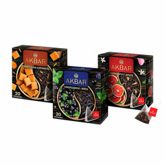 Чай АКБАР &laquo;Поздравляю&raquo; ассорти 3 вкуса, НАБОР 60 пирамидок по 2 г