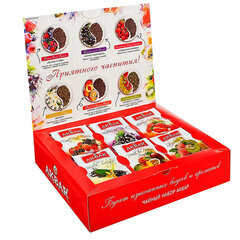 Чай АКБАР &laquo;Подарочный&raquo; ассорти 6 вкусов, НАБОР 30 пакетиков в конвертах по 2 г