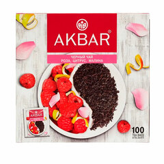 Чай АКБАР &laquo;Роза, цитрус, малина&raquo; черный, 100 пакетиков в конвертах по 1,5 г