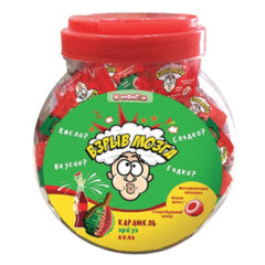 Карамель ВЗРЫВ МОЗГА ассорти 2 вкуса (кола, арбуз), 3 г, КОНФИТОЙ