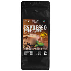 Кофе в зернах WELDAY (ВЭЛДЭЙ) &laquo;ESPRESSO ЭФИОПИЯ СИДАМО&raquo; 1 кг, арабика 100%, 624399