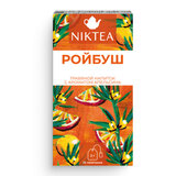 Чай NIKTEA "Ройбуш Оранж" травяной со вкусом апельсина, 25 пакетиков в конвертах по 2 г