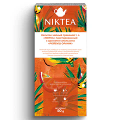 Чай NIKTEA "Ройбуш Оранж" травяной со вкусом апельсина, 25 пакетиков в конвертах по 2 г