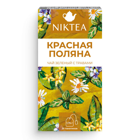 Чай NIKTEA "Красная поляна" зеленый, 25 пакетиков в конвертах по 1,75 г, TALTHA-DP0061 - фото 2