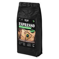 Кофе в зернах ДЭК WELDAY (ВЭЛДЭЙ) &laquo;ESPRESSO БРАЗИЛИЯ МОЖИАНА&raquo; 1 кг, арабика 100%, 624437