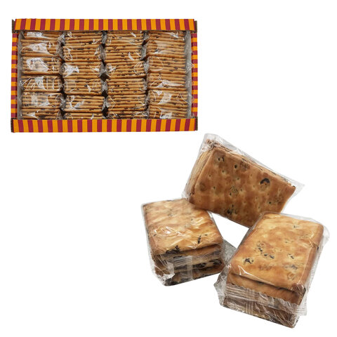 Печенье затяжное СЕМЕЙКА ОЗБИ с изюмом, яблоком и корицей 1,6 кг, по 5 шт. в индивидуальной упаковке, 1468