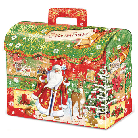 Подарок новогодний "СУНДУК. СПЕШУ НА ПРАЗДНИК", НАБОР конфет 1000 г, картонная коробка, МОСУПАК