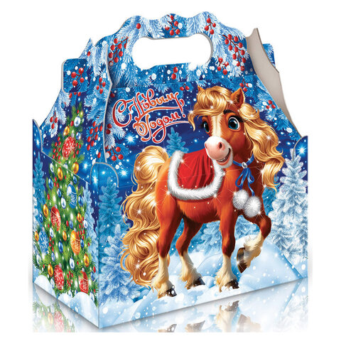 Подарок новогодний "ЛАРЕЦ ЗЛАТИК", НАБОР конфет 1000 г, картонная коробка, МОСУПАК