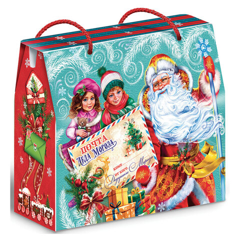 Подарок новогодний "ЗИМА ПОЛНА ЧУДЕС", НАБОР конфет 1000 г, картонная коробка, МОСУПАК