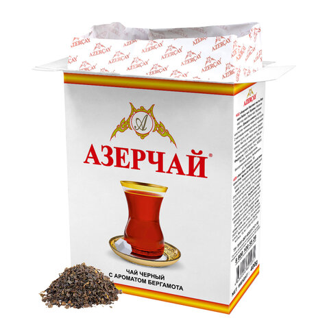 Чай листовой АЗЕРЧАЙ черный с ароматом бергамота среднелистовой 400 г, ш/к 21031, 416757 - фото 3