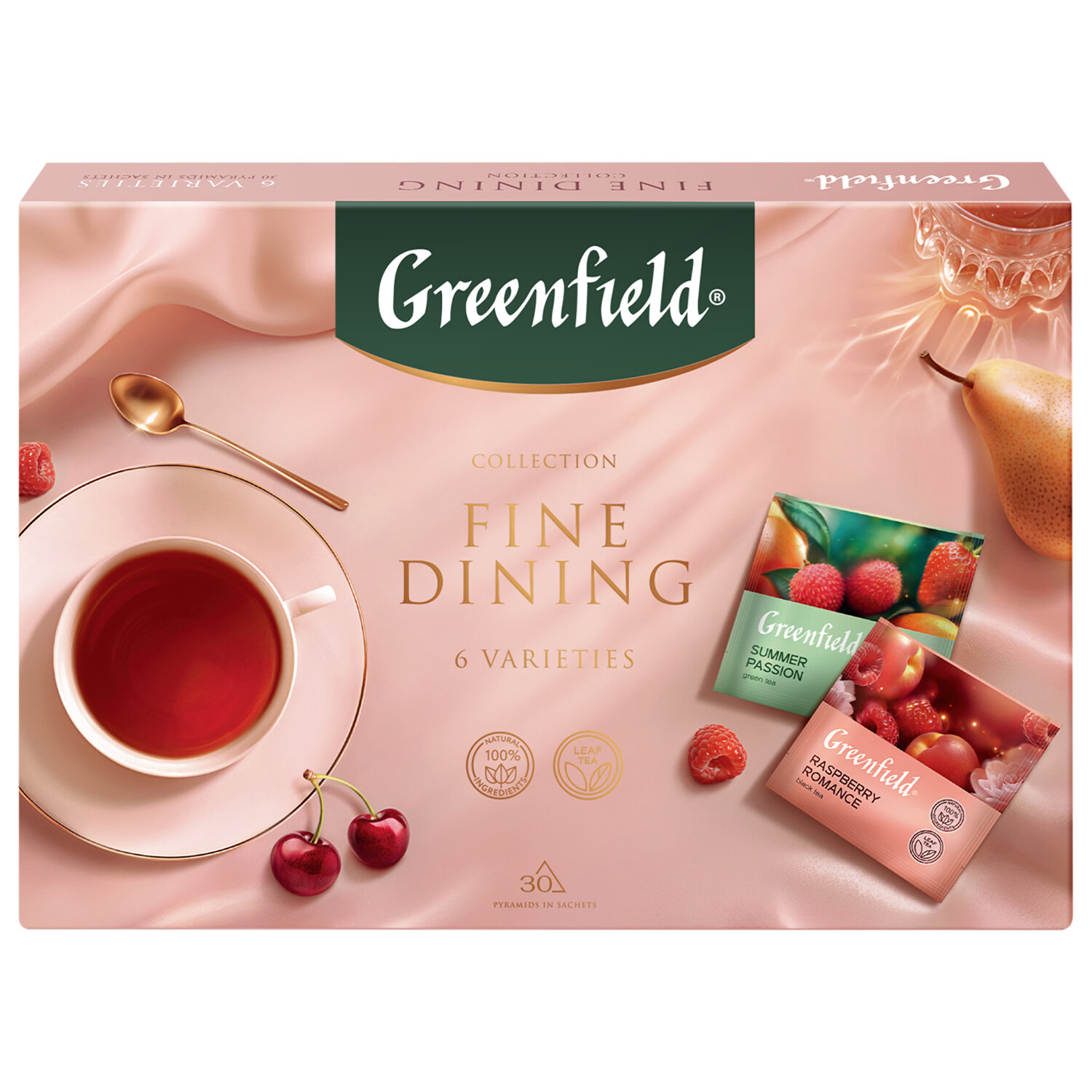 Чай GREENFIELD "Коллекция изысканного чая" ассорти 6 вкусов, НАБОР, 30 пирамидок 54,5 г