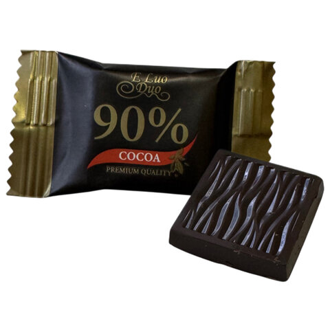 Шоколад порционный KONFESTA горький 68%, 72%, 85%, 90% какао, 1100 г (220 штук по 5 г), ш/к 74931