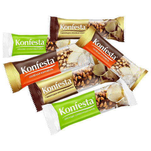Конфеты KONFESTA ассорти (соленая карамель, шоколадно-ореховая, орехово-сливочная), 1100 г - фото 2
