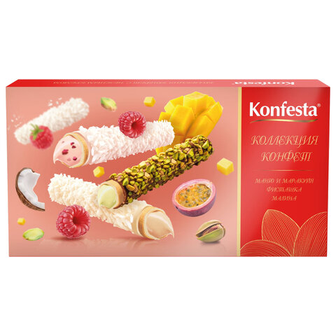 Конфеты глазированные KONFESTA Ассорти вкусов с манго, малиной, фисташкой 150 г, ш/к 73985