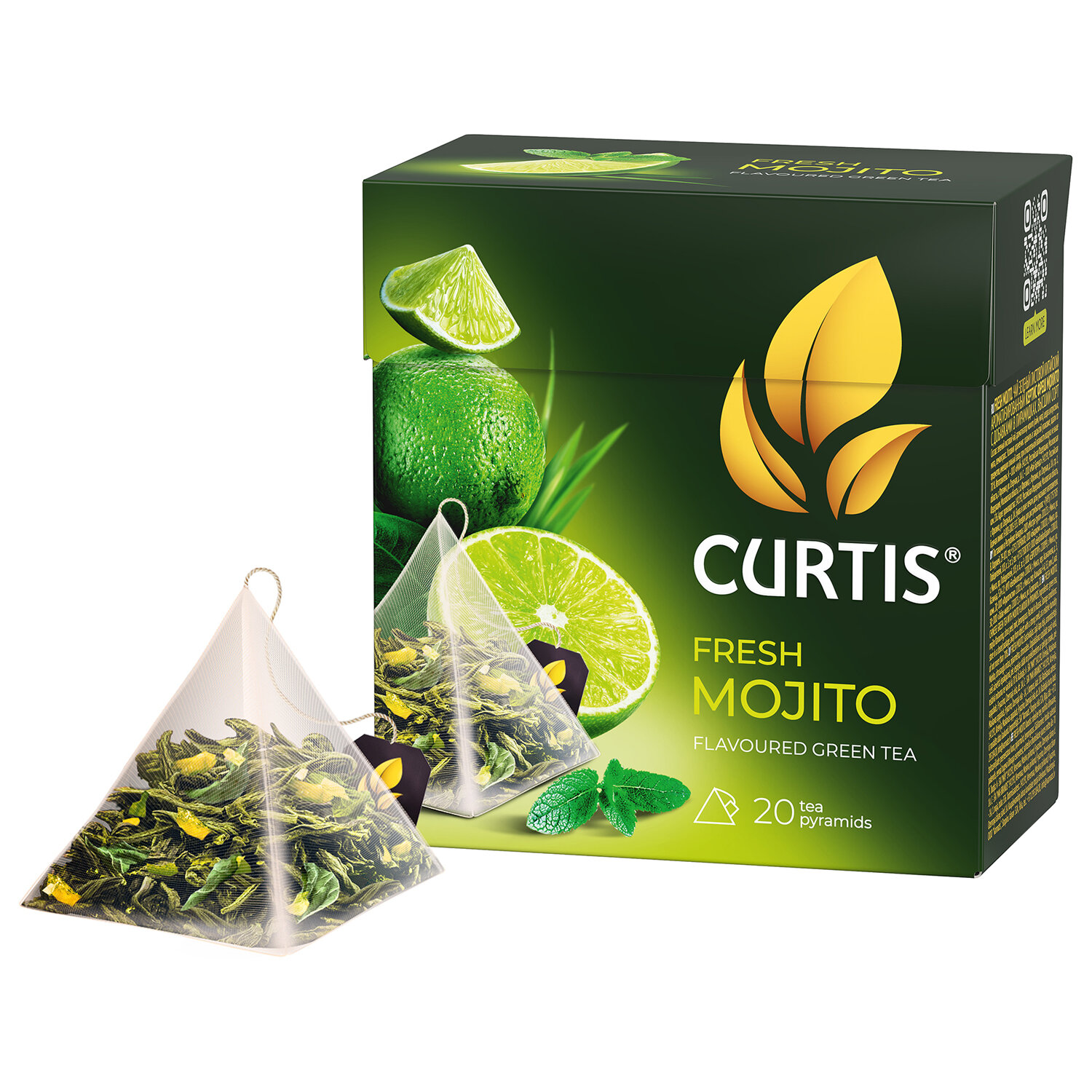 Чай CURTIS "Fresh Mojito" зеленый, 20 пирамидок по 1,7 г
