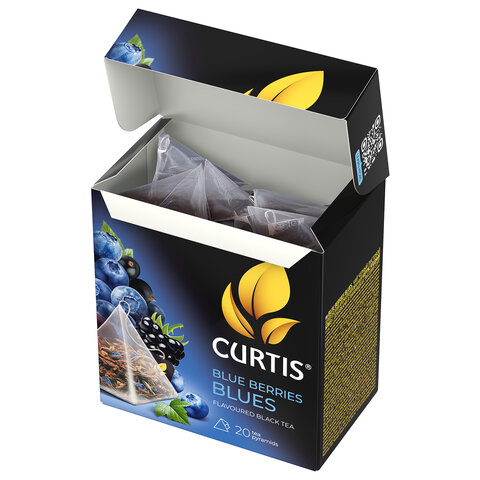 Чай CURTIS "Blue Berries Blues" черный со вкусом черной смородины, 20 пирамидок по 1,8 г, 102205 - фото 2
