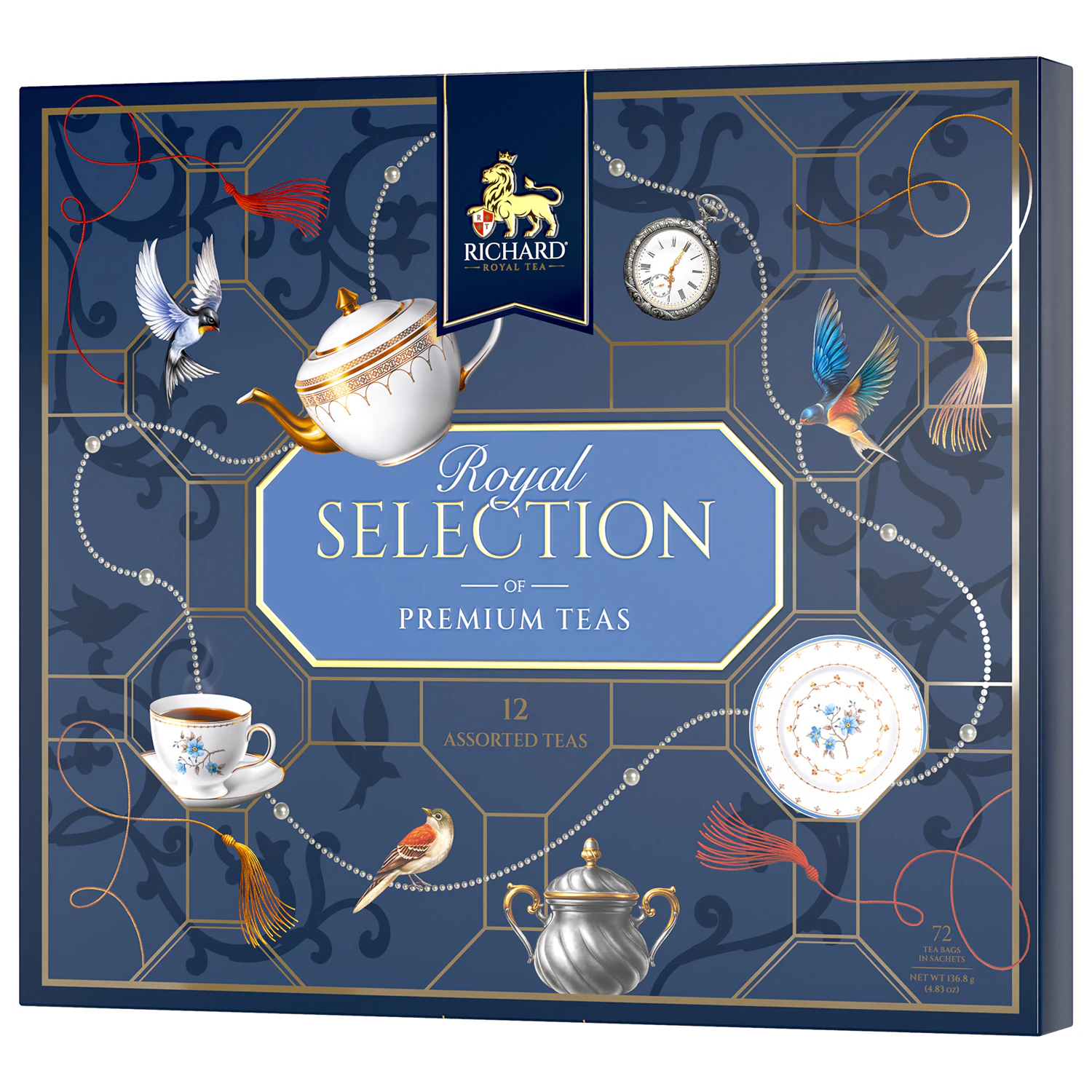Чай RICHARD "Royal Selection of Premium Teas", ассорти 12 вкусов, НАБОР 72 пакетика