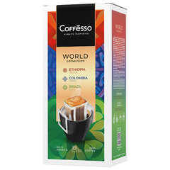 Кофе в дрип-пакетах COFFESSO "WORLD COLLECTION", ассорти 3 вкуса, НАБОР 30 шт., арабика 100%