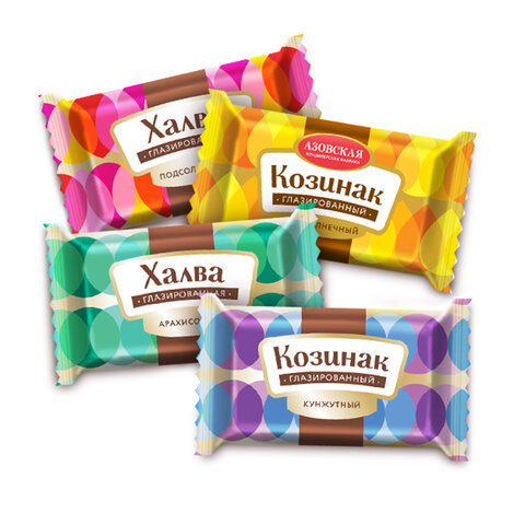 Конфеты глазированные АЗОВСКАЯ "Козинак и халва" 1000 г