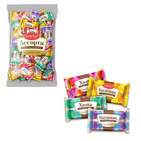 Конфеты глазированные АЗОВСКАЯ "Козинак и халва" 1000 г - фото 2