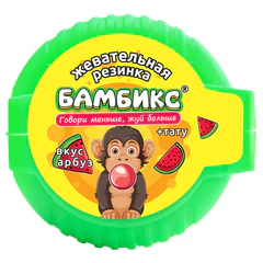 Жевательная резинка БАМБИКС в форме ролла с тату, БОМБАСВИТС, клубника, вишня, арбуз, 12 г, 624615