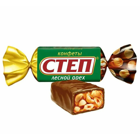 Конфеты шоколадные СЛАВЯНКА "Степ" с лесным орехом, арахисом и фундуком, 1000 г, 20506