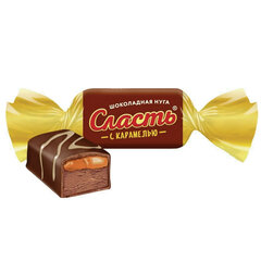 Конфеты глазированные СЛАВЯНКА "Сласть", шоколадная нуга с карамелью, 1000 г