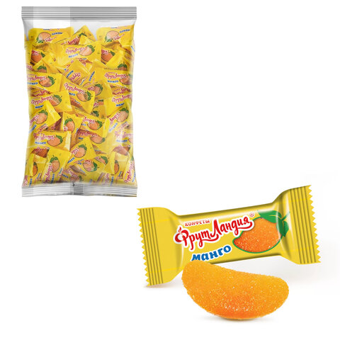 Конфеты СЛАВЯНКА "Фрутландия" в форме долек, со вкусом сочного манго, 1000 г, 12377 - фото 2