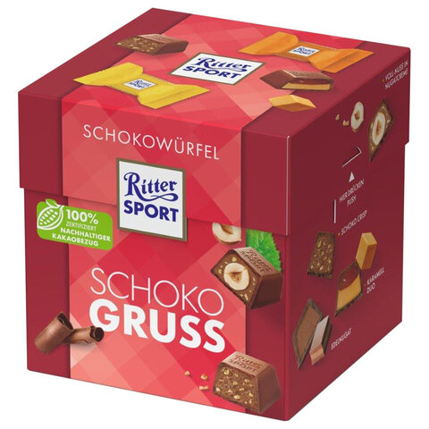 Шоколадные конфеты RITTER SPORT "SCHOKO GRUSS", набор 4 вкуса, 22 конфеты, 176 г - фото 2