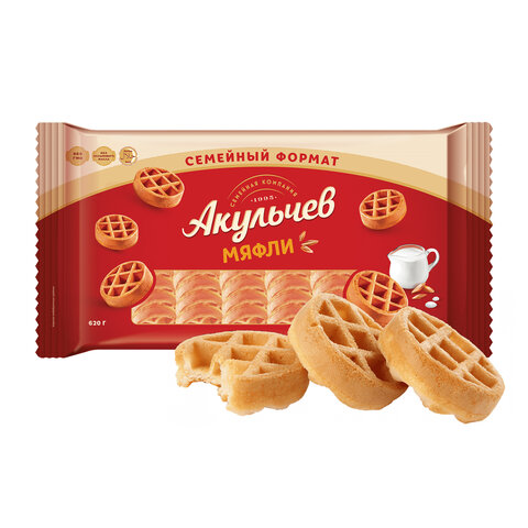 Вафли сдобные мягкие АКУЛЬЧЕВ "Мяфли" 620 г, 021-Т