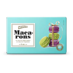 Пирожное миндальное АКУЛЬЧЕВ &laquo;Macarons&raquo; со вкусом фисташки и черники 96 г