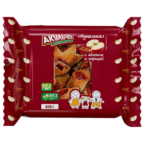 Печенье сдобное АКУЛЬЧЕВ "Купелька" с яблоком и корицей 650 г, 707 - фото 2